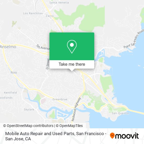 Mobile Auto Repair and Used Parts map