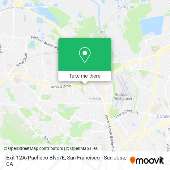 Exit 12A/Pacheco Blvd/E map