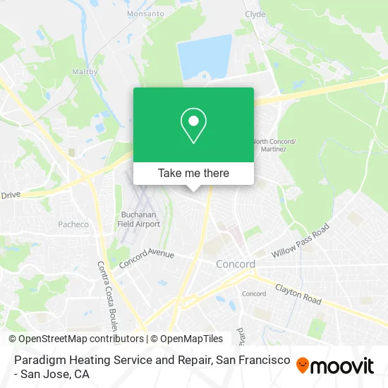 Paradigm Heating Service and Repair map