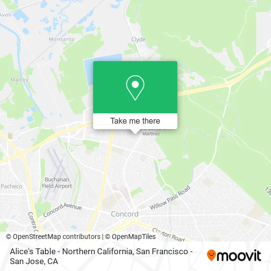 Alice's Table - Northern California map