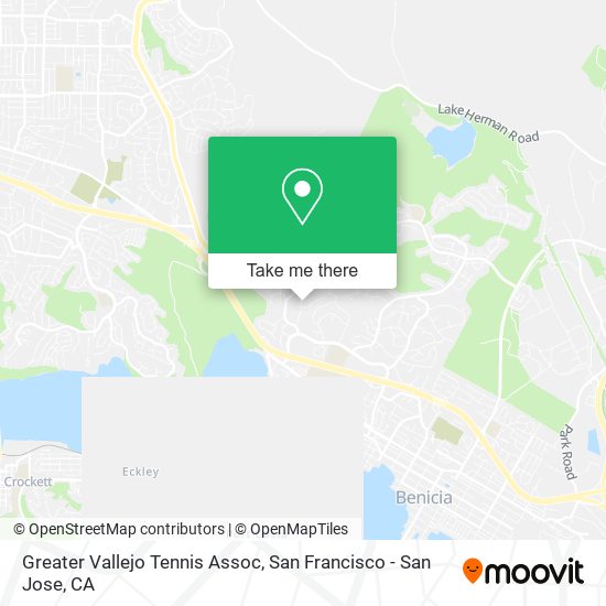 Greater Vallejo Tennis Assoc map
