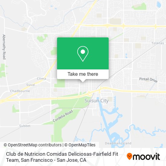 Mapa de Club de Nutricion Comidas Deliciosas-Fairfield Fit Team