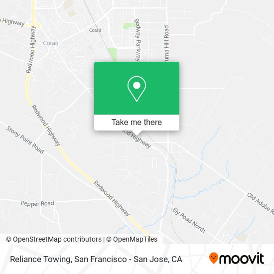 Reliance Towing map