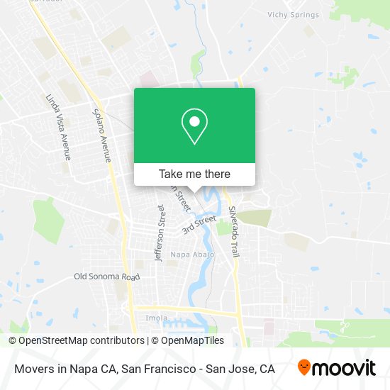 Movers in Napa CA map