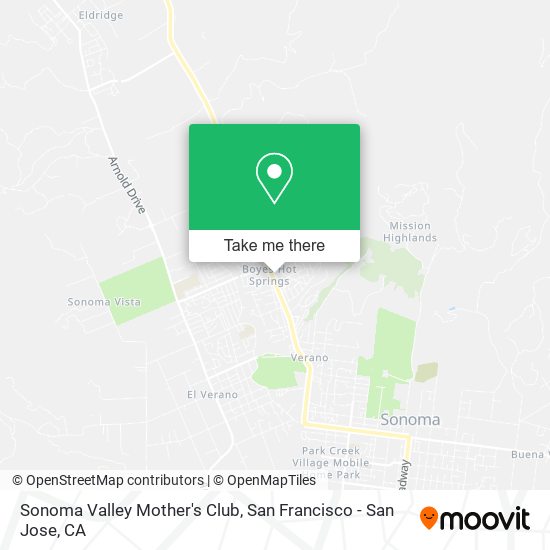 Sonoma Valley Mother's Club map