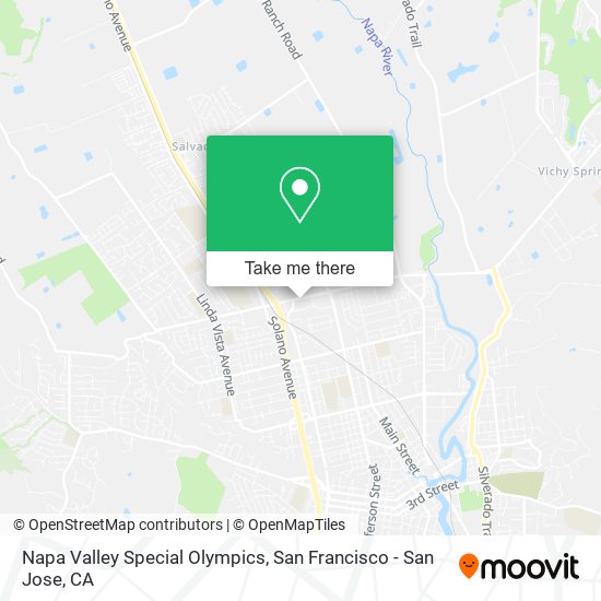 Napa Valley Special Olympics map