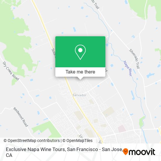 Exclusive Napa Wine Tours map