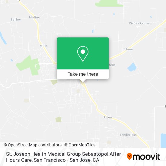 Mapa de St. Joseph Health Medical Group Sebastopol After Hours Care