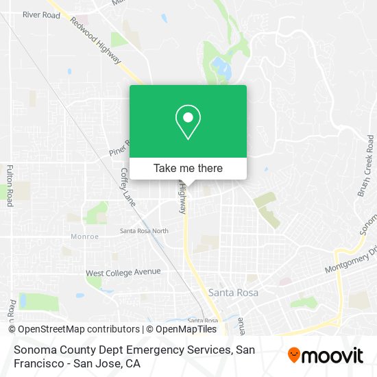 Sonoma County Dept Emergency Services map