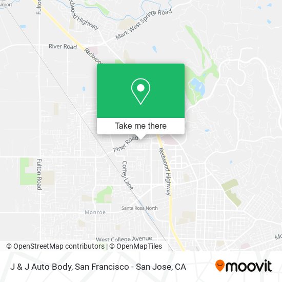 J & J Auto Body map