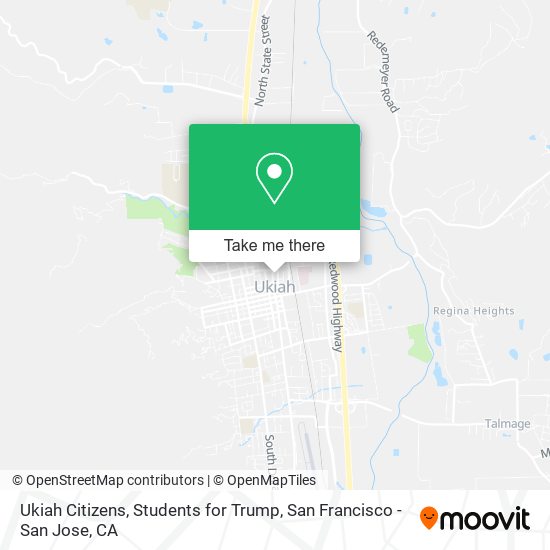Ukiah Citizens, Students for Trump map