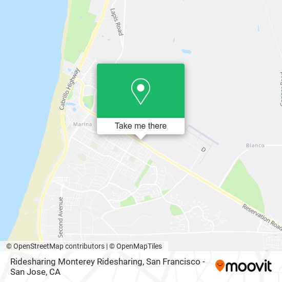 Mapa de Ridesharing Monterey Ridesharing