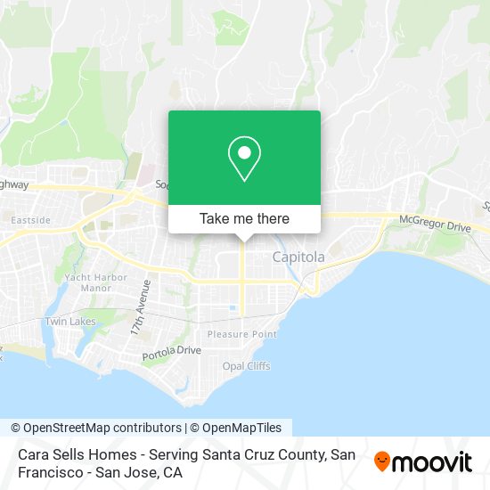 Cara Sells Homes - Serving Santa Cruz County map
