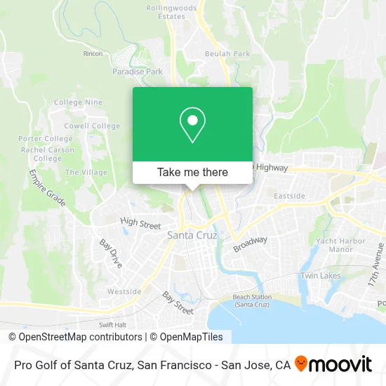 Pro Golf of Santa Cruz map