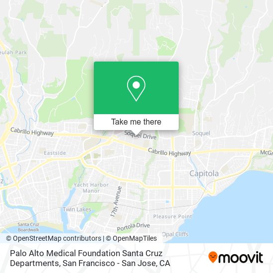 Palo Alto Medical Foundation Santa Cruz Departments map