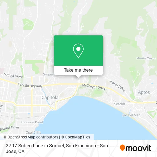 2707 Subec Lane in Soquel map