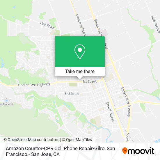 Amazon Counter-CPR Cell Phone Repair-Gilro map