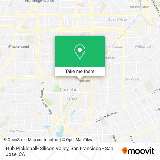 Mapa de Hub Pickleball- Silicon Valley