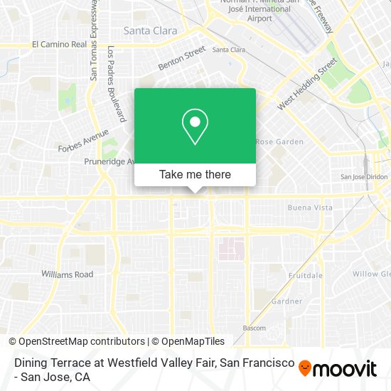 Dining Terrace at Westfield Valley Fair map