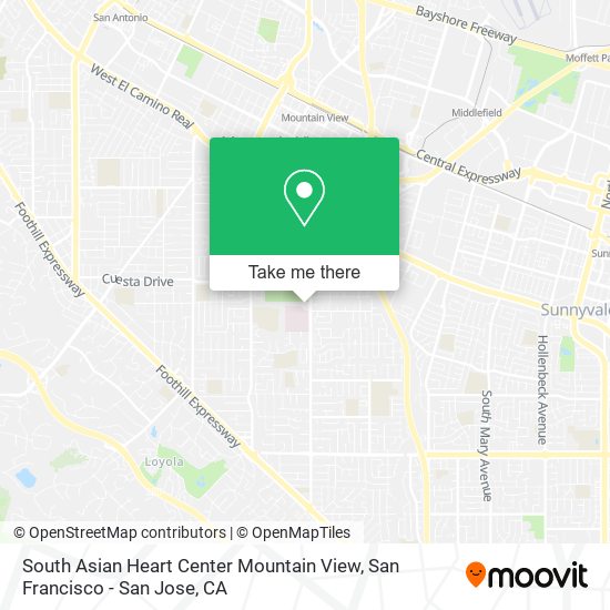 Mapa de South Asian Heart Center Mountain View