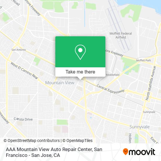 Mapa de AAA Mountain View Auto Repair Center