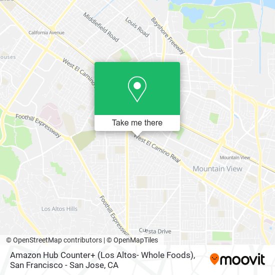 Mapa de Amazon Hub Counter+ (Los Altos- Whole Foods)