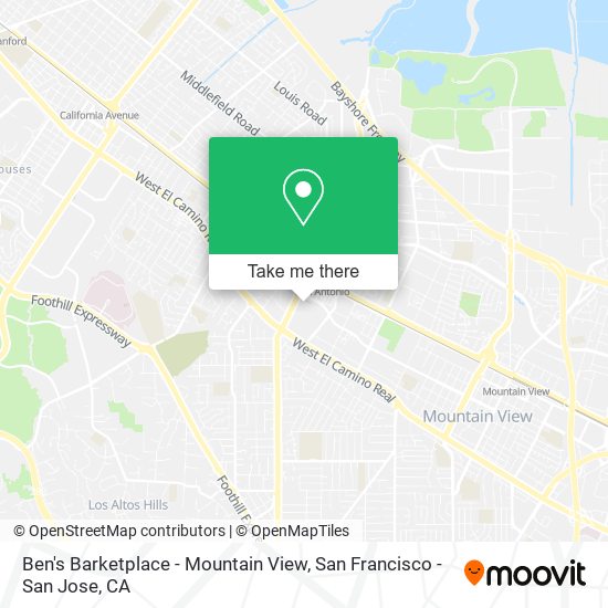 Mapa de Ben's Barketplace - Mountain View