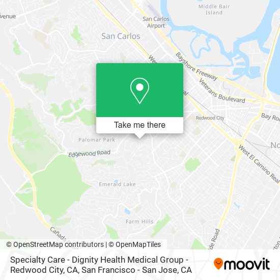 Mapa de Specialty Care - Dignity Health Medical Group - Redwood City, CA