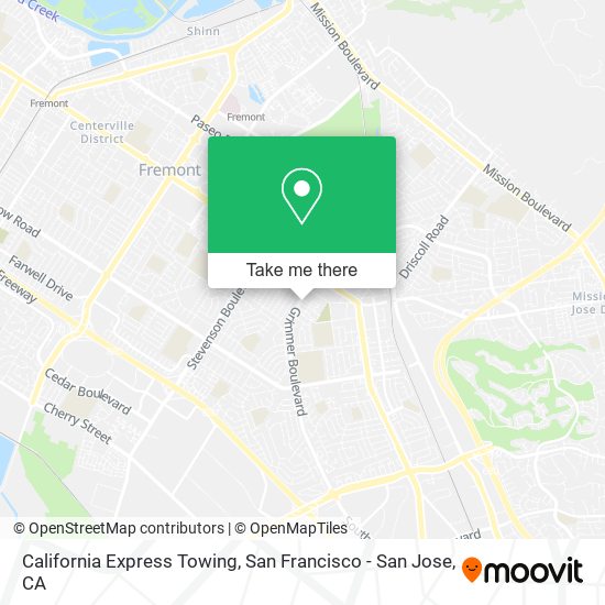 California Express Towing map