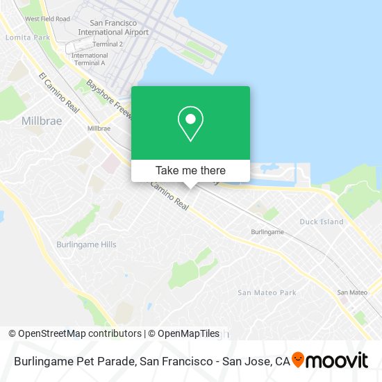 Mapa de Burlingame Pet Parade