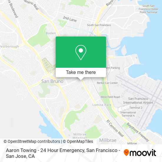 Aaron Towing - 24 Hour Emergency map