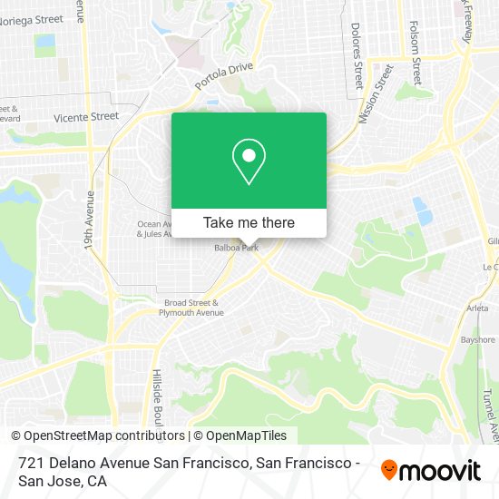 Mapa de 721 Delano Avenue San Francisco