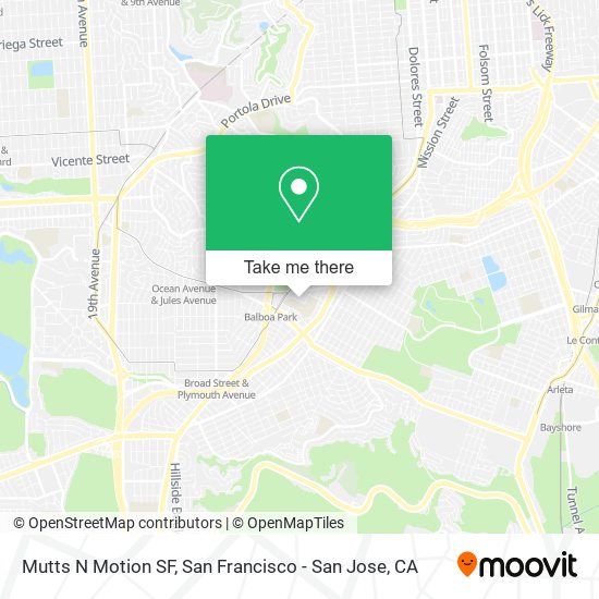 Mutts N Motion SF map