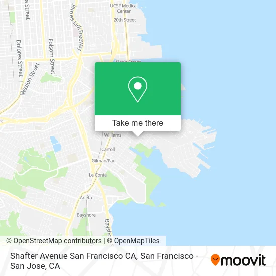 Shafter Avenue San Francisco CA map