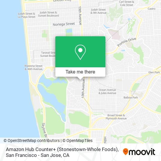 Mapa de Amazon Hub Counter+ (Stonestown-Whole Foods)