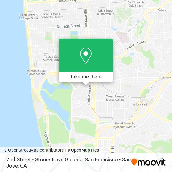 2nd Street - Stonestown Galleria map