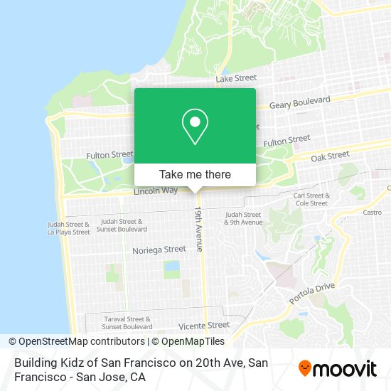 Mapa de Building Kidz of San Francisco on 20th Ave