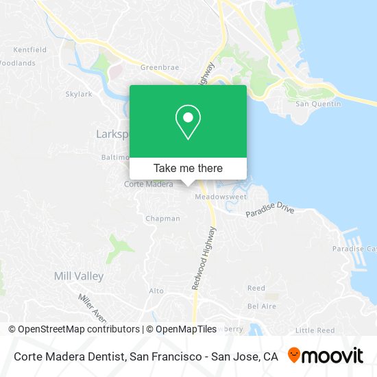 Corte Madera Dentist map