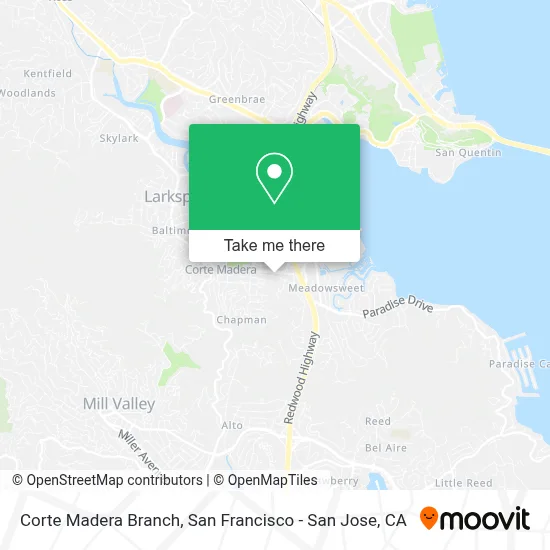 Corte Madera Branch map