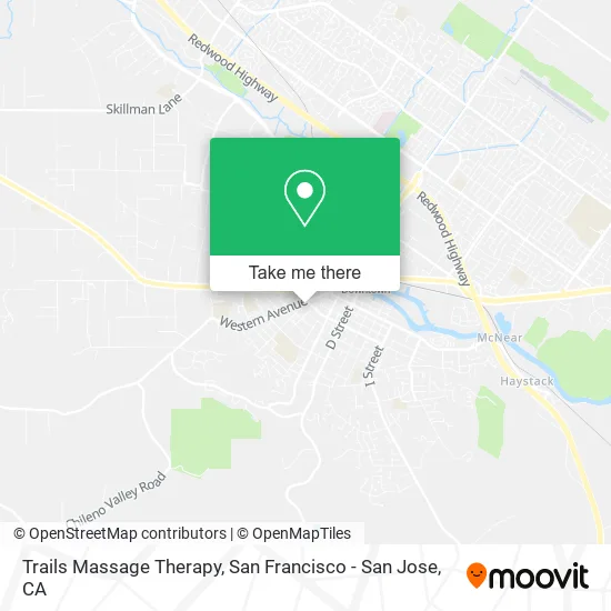 Trails Massage Therapy map