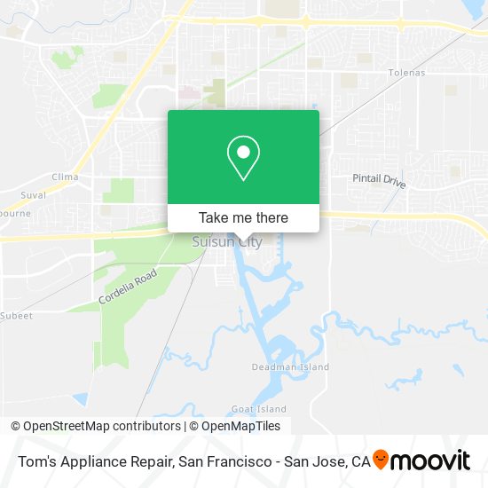 Tom's Appliance Repair map