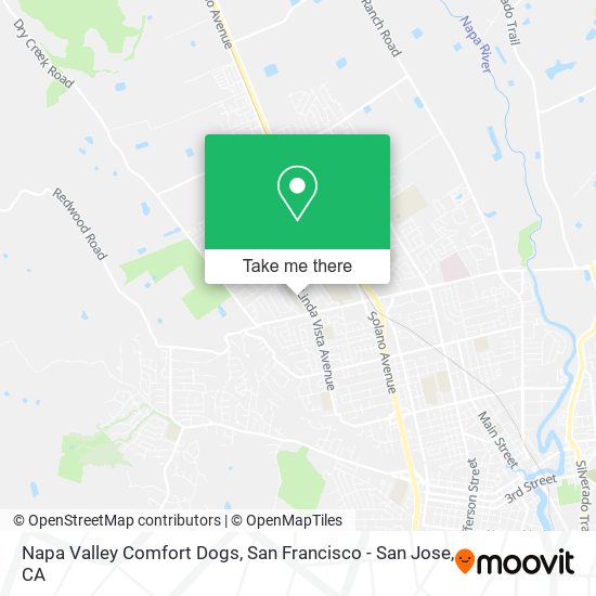 Napa Valley Comfort Dogs map