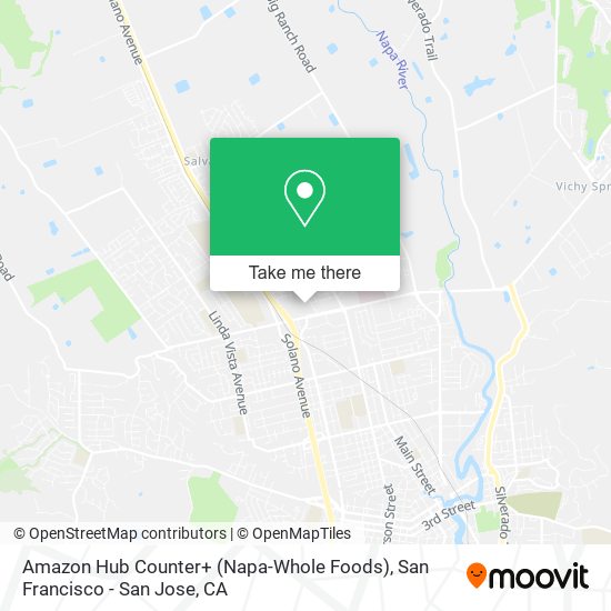 Mapa de Amazon Hub Counter+ (Napa-Whole Foods)