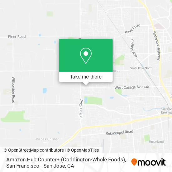 Mapa de Amazon Hub Counter+ (Coddington-Whole Foods)
