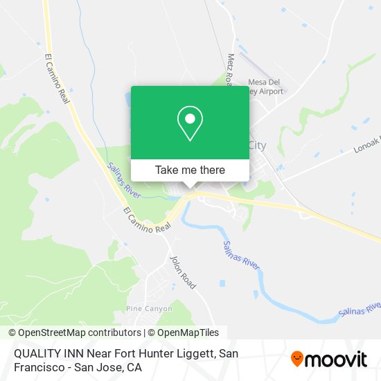 QUALITY INN Near Fort Hunter Liggett map