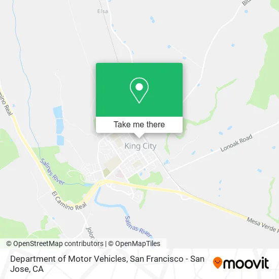 Department of Motor Vehicles map