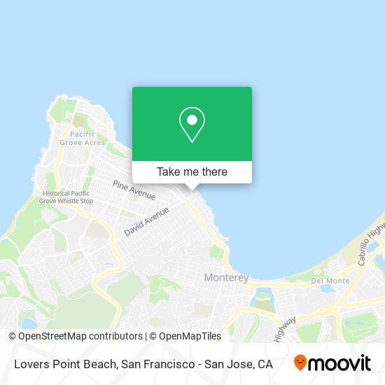 Lovers Point Beach map