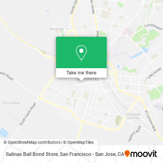 Salinas Bail Bond Store map