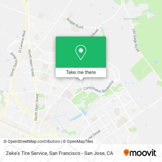 Zeke's Tire Service map