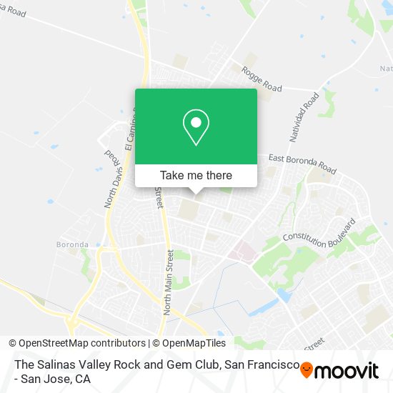 The Salinas Valley Rock and Gem Club map